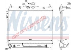 Hyundai Getz Dizel Otomatik Motor Su Radyatörü 25310-1C350